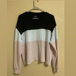 Pink, white, and black long sleeved boyfriend tee.